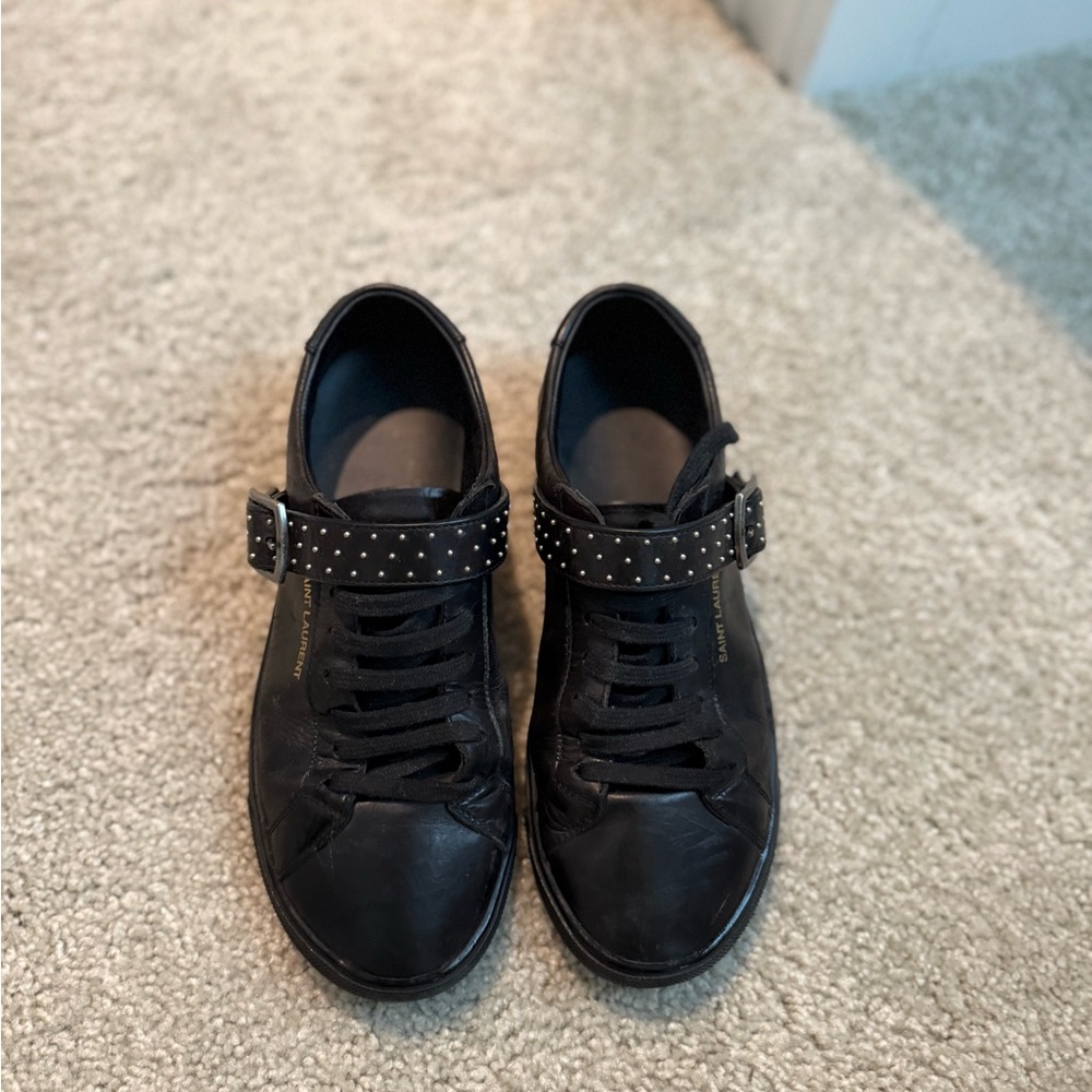 Saint Laurent Black Studded Sneakers